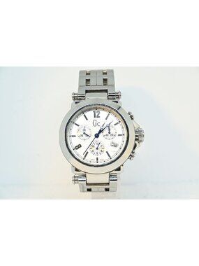 Gc Guess Collection G34500G1 Mens Chrono White Dial Stainless Steel Watch 41mm